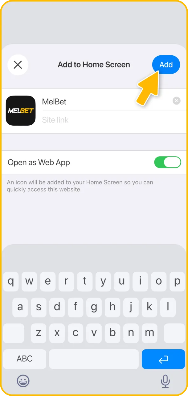 Confirm installation to enjoy Melbet gaming.