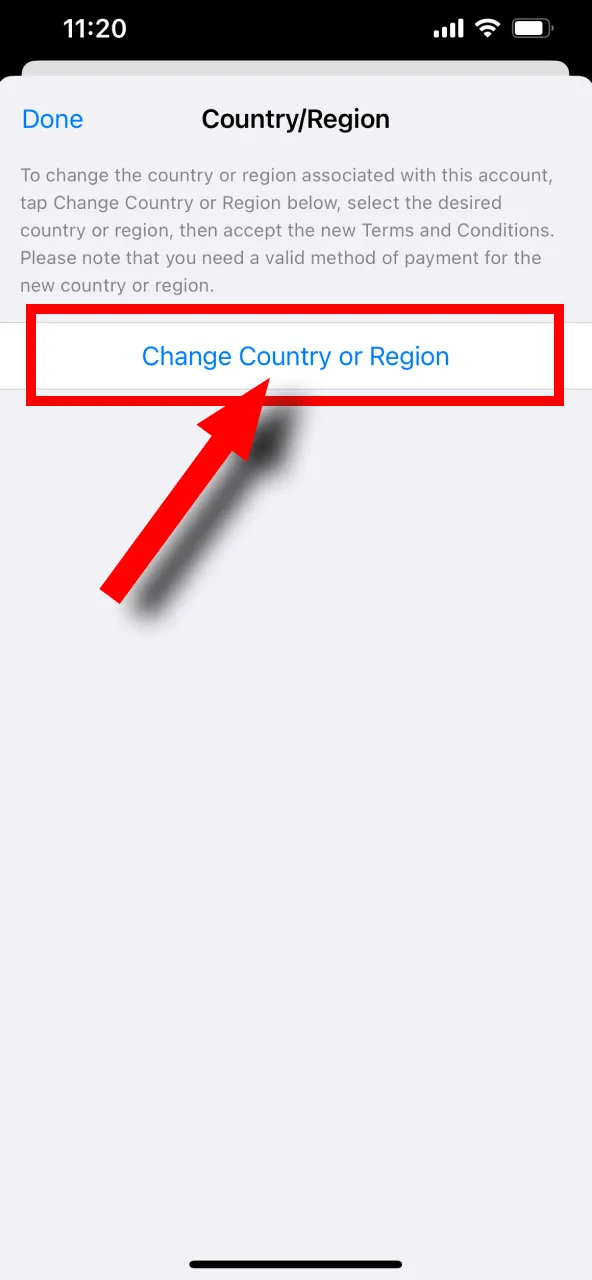 Melbet سیٹنگز میں 'Change Country or Region' بٹن پر کلک کریں۔