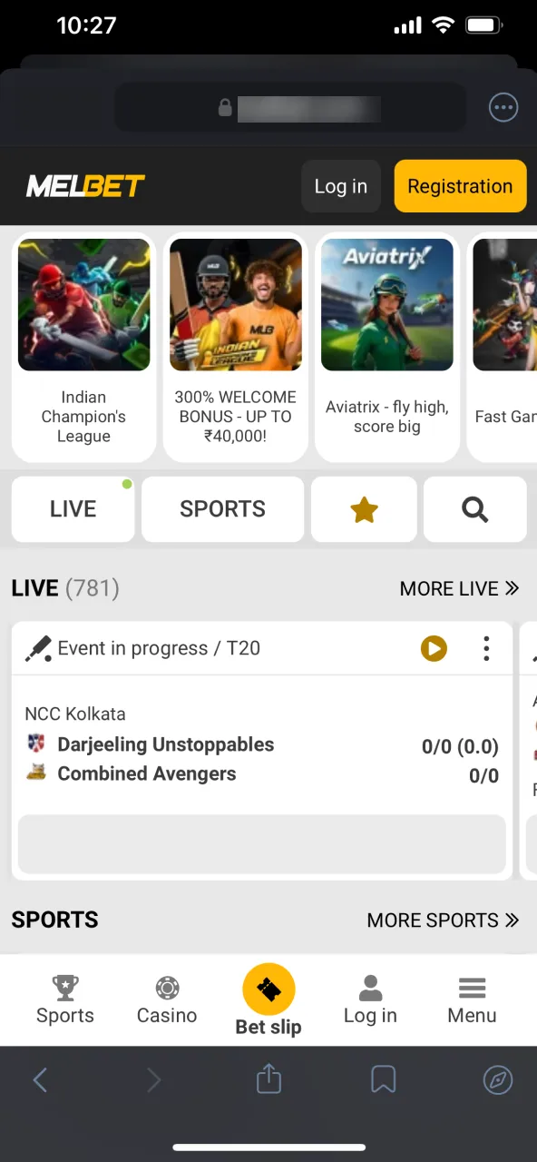 ریجن تبدیل کرنے کے بعد واپس Melbet کی ویب سائٹ پر جائیں۔