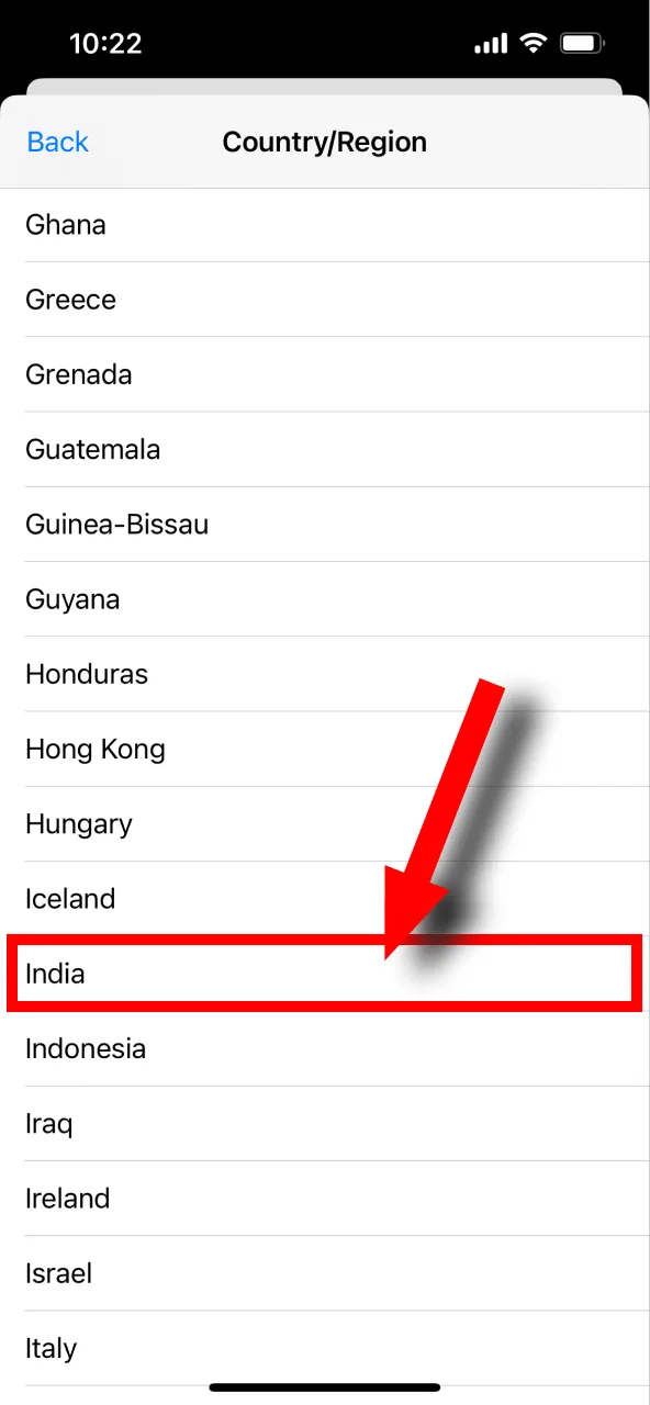Melbet ایپ ڈاؤن لوڈ کرنے کے لیے App Store کا ریجن بھارت پر سیٹ کریں۔
