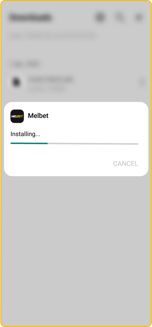 Open the downloaded Melbet APK file to start the installation process on your smartphone.