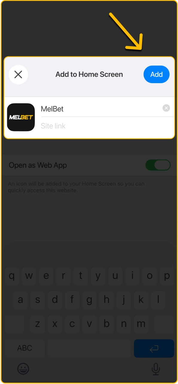 Finalize the installation to access Melbet India instantly from your home screen.