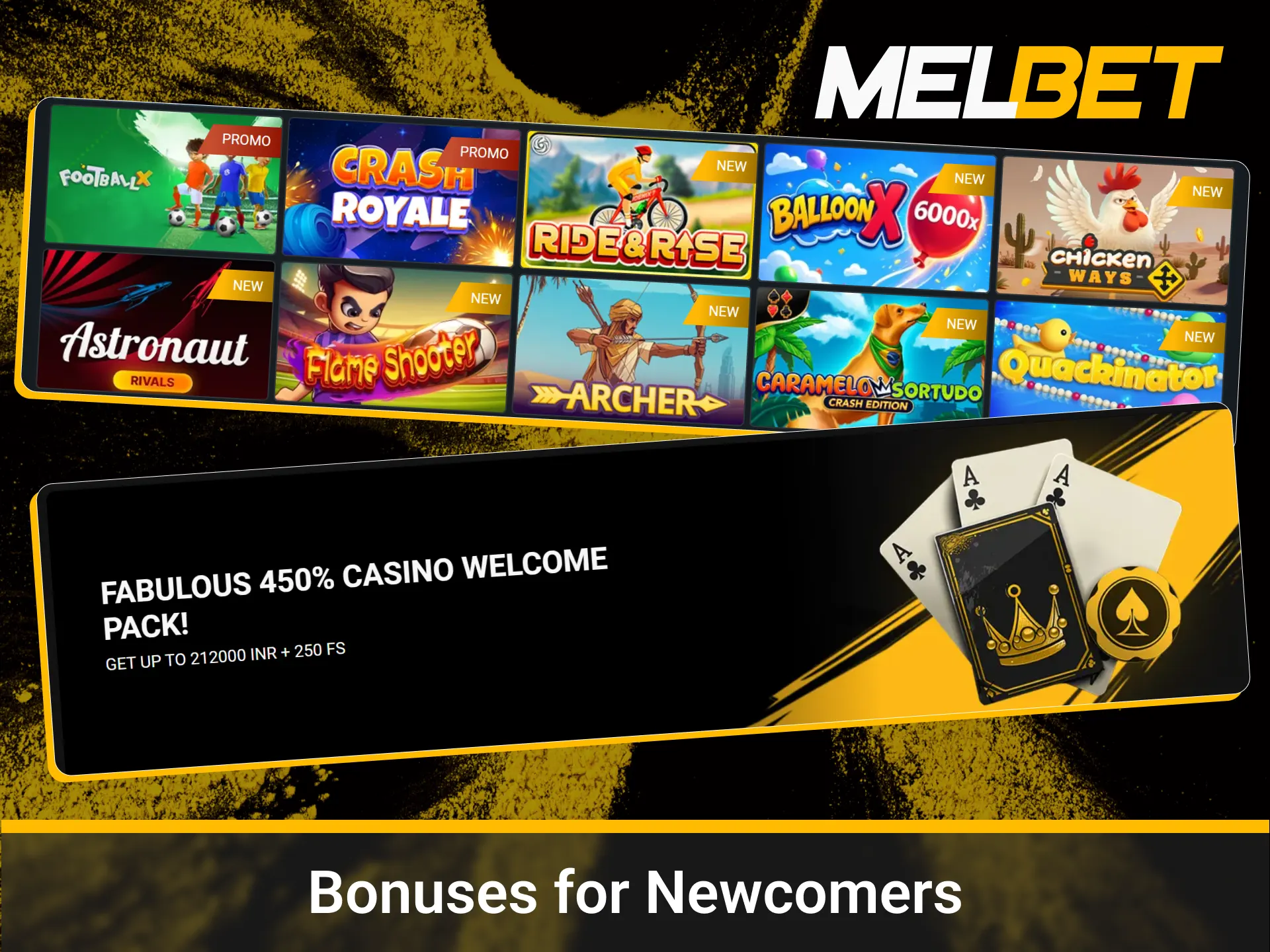 Welcome rewards for players starting crash games.