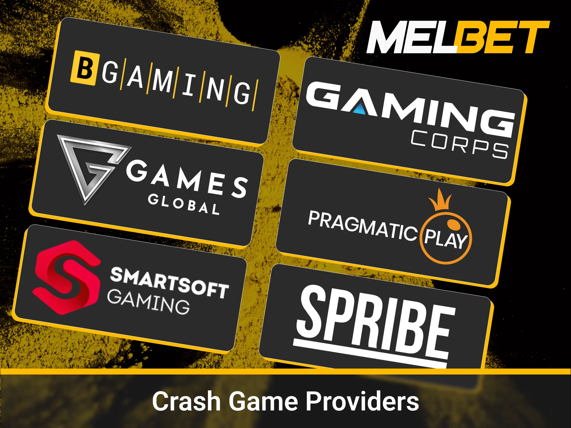 International software studios powering Melbet games.
