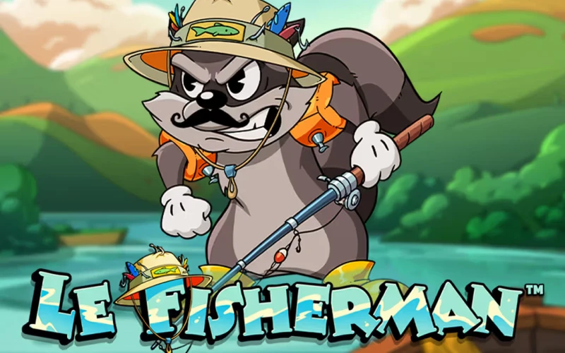 Charming raccoon fishing slot with cluster pays and coin prizes.