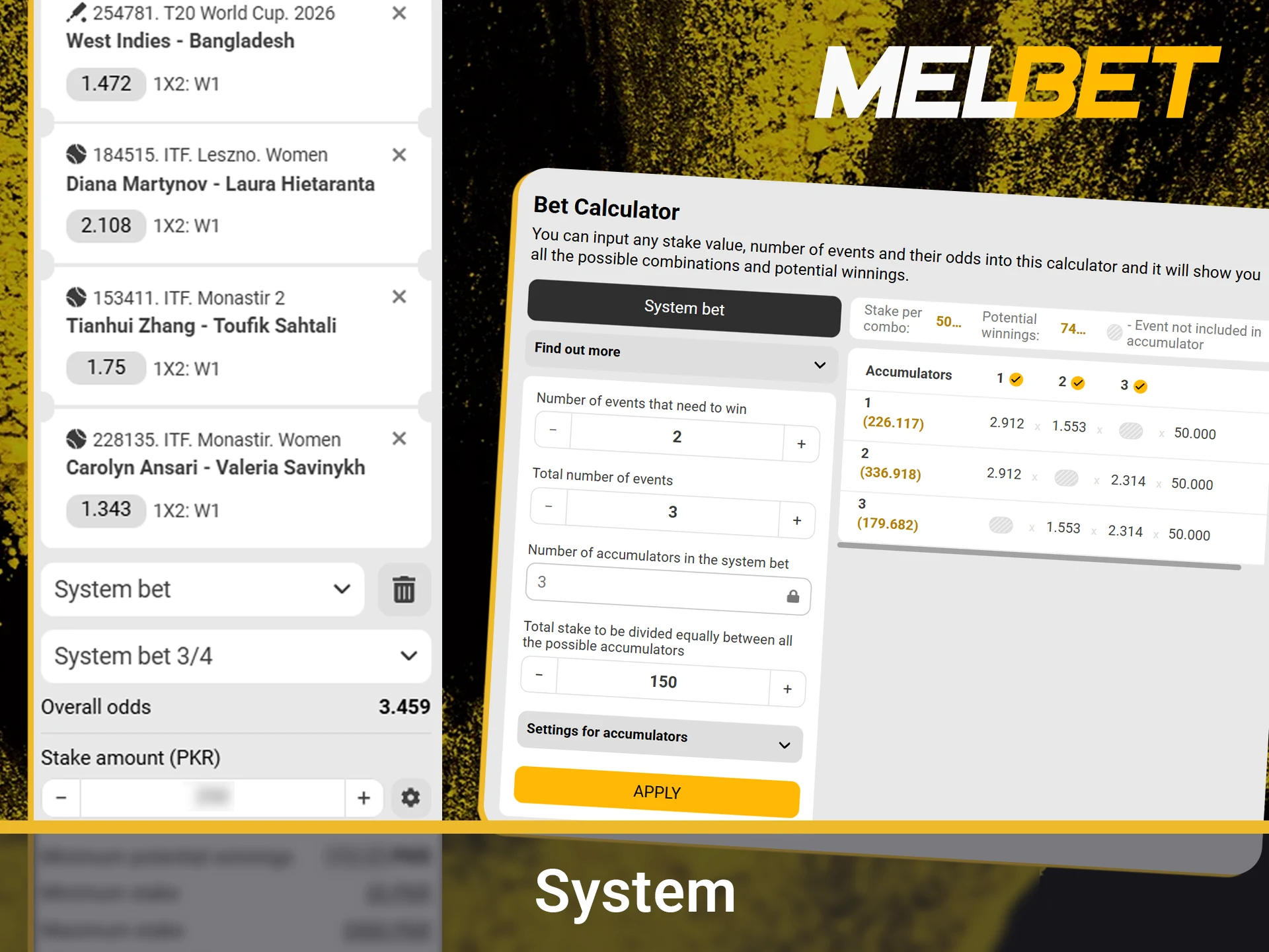 Select complex betting combinations to minimize your overall risk.