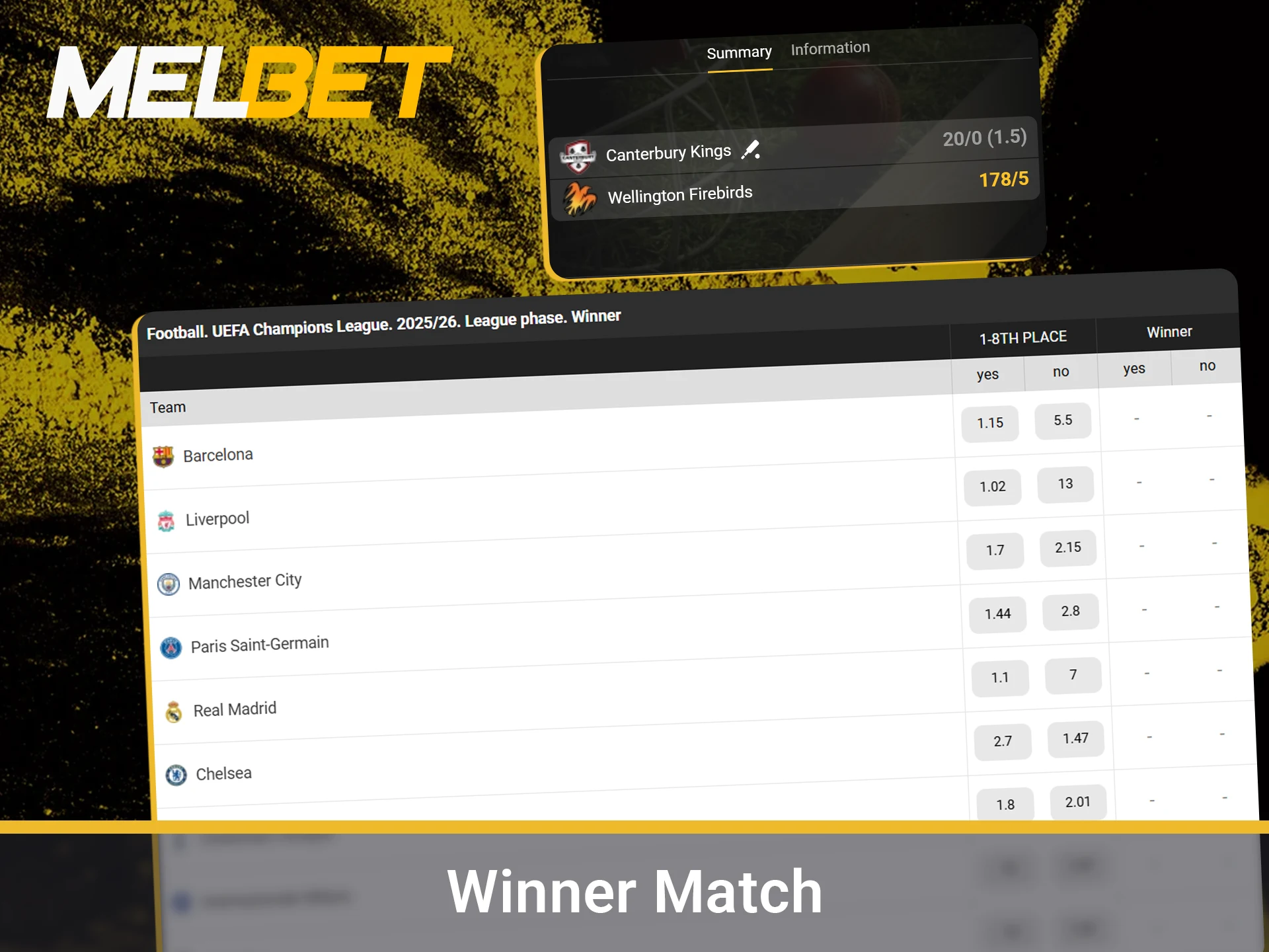 Wager on which team or player will win the game.