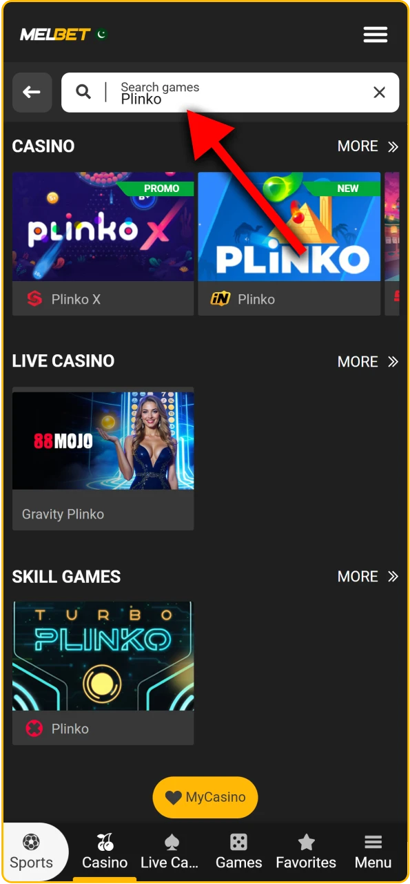 Pick your favorite version of Melbet Plinko Games and win.