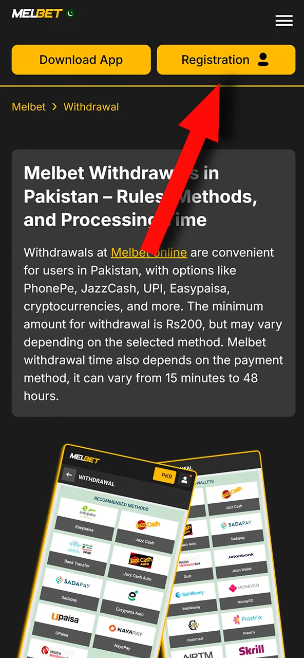 Access your Melbet account by logging in through the website or mobile app.