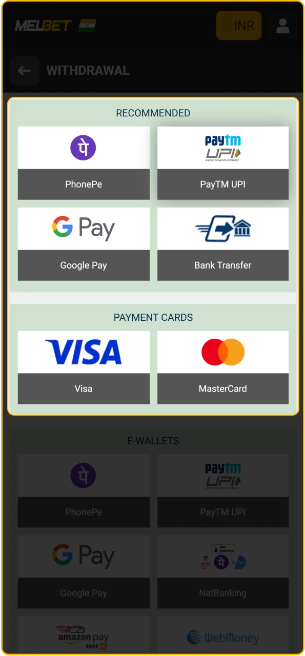 Select a secure payout option like UPI or bank transfer and specify the withdrawal sum.